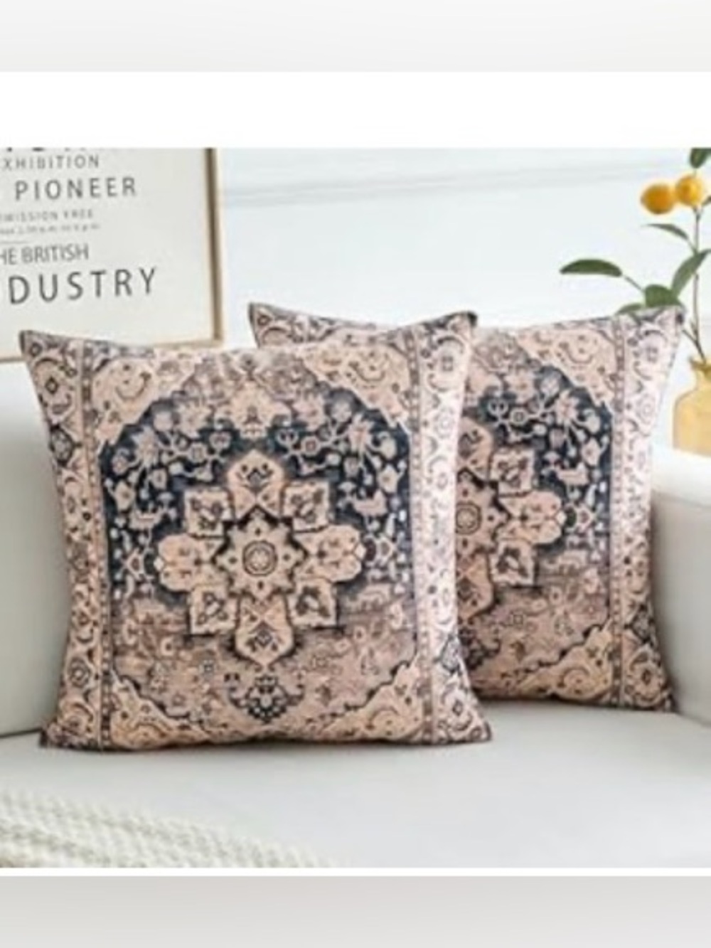 Boho Throw Pillow Covers 26x26 inch Set of 2
